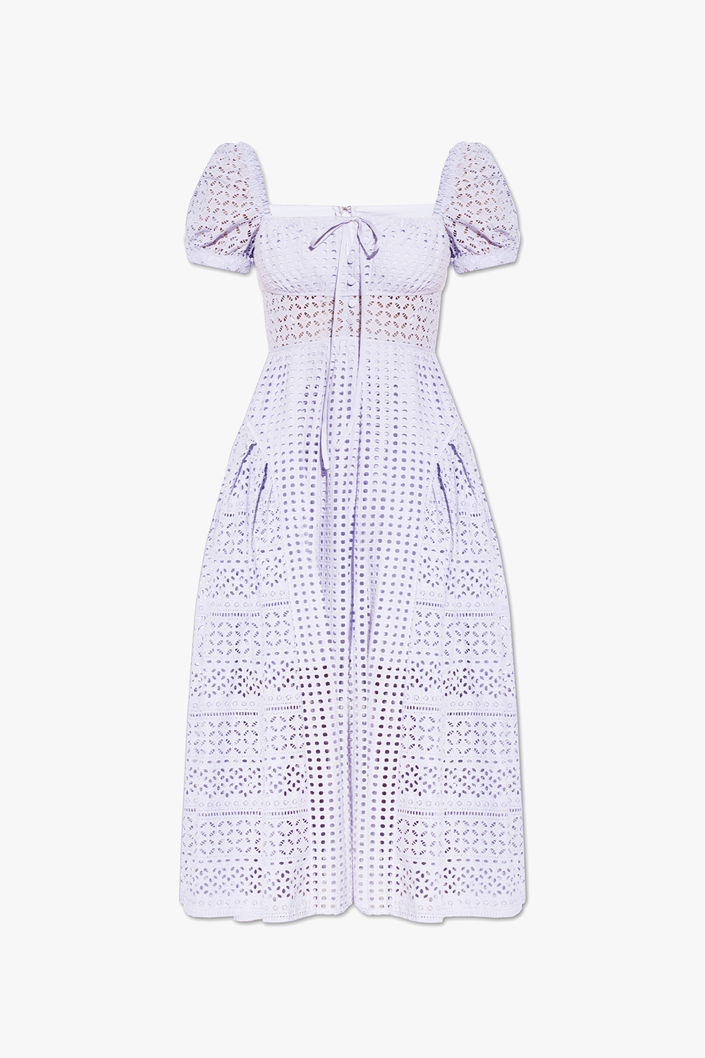 Self-Portrait puff sleeve midi dress - SchaferandweinerShops